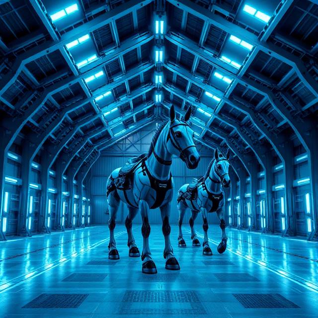 Futuristic mule barn hangar concept art